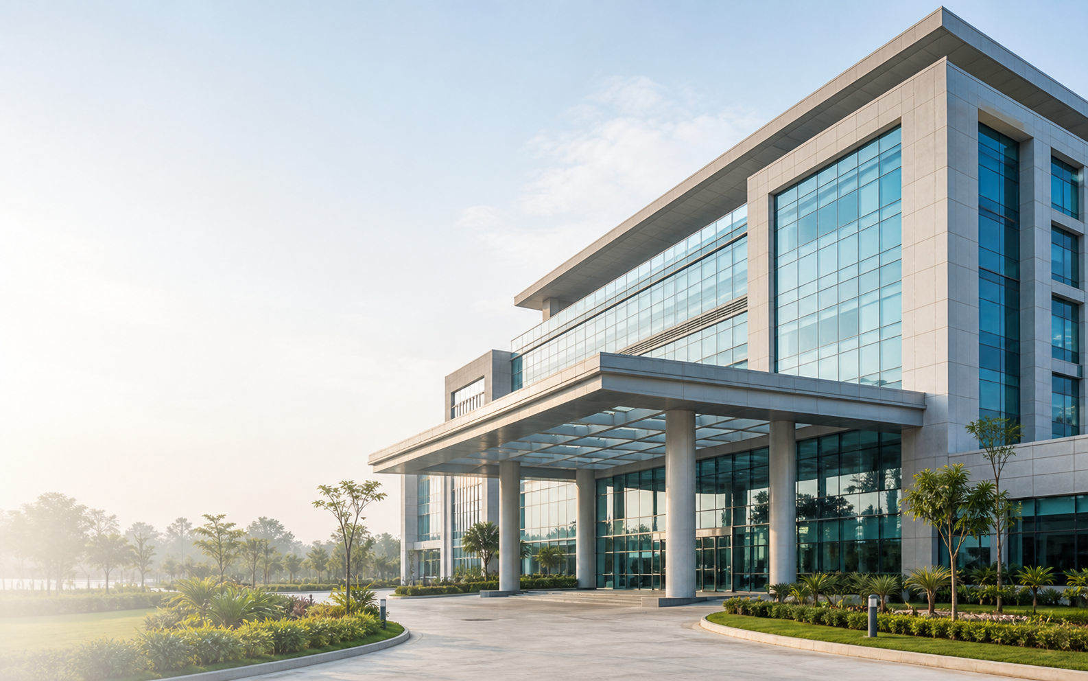 Beautiful medical campus architecture representing premium healthcare